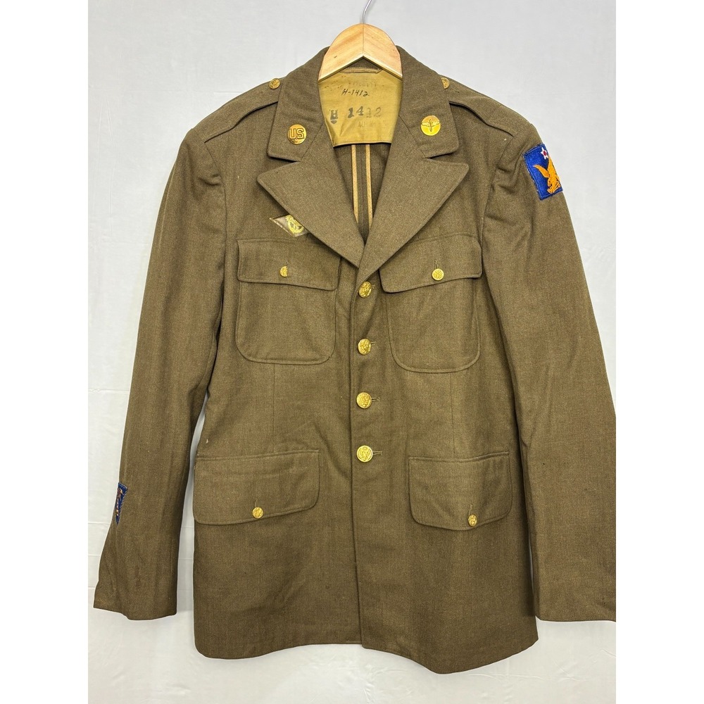 US‎ Army Air Force Uniform Jackets Brown 1940s Patches Original 40R Vintage - Picture 2 of 16